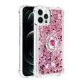 thumbnail image 2 of Funda para iPhone 12 PRO MAX con Brillo Líquido Flotante, Purpurina, Parachoques y Anillo Giratorio Soporte, 2 of 5
