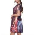 thumbnail image 2 of Balery Flower White Horse Vestidos sueltos de manga corta para mujer, vestidos de verano 2025, vestidos casuales de corte A con vuelo., 2 of 6