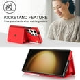 thumbnail image 6 of SaniMore Case for Samsung Galaxy S24 Ultra 2024, RFID Blocking Card Slots Crossbody/Wrist Strap Wear-resistant PU Leather Skin Shockproof Anti-drop TPU Shell for Girls Women, Red, 6 of 9