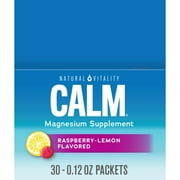 Natural Vitality CALM Magnesium Powder Supplement for Stress Relief, Raspberry Lemon, 0.12 Ounces, 30 Packets