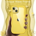 thumbnail image 3 of JETech Cute Case for iPhone 14 Plus 6.7-Inch, Wave Frame Curly Shape Shockproof Phone Cover for Women and Girls, Clear Hard PC Back (Yellow), 3 of 7