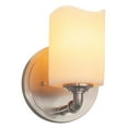 thumbnail image 2 of Justice Design Group Cndl-8461-14-Crem Bronx 1 Light 8" Tall Wall Sconce - Nickel, 2 of 2