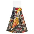 thumbnail image 7 of Haosy 2 Pack Kitchen Wash Cloths with Hanging Loops Absorbent Absorbent Quick Drying Hand Towels, Parrot with American Flag, 7 of 7