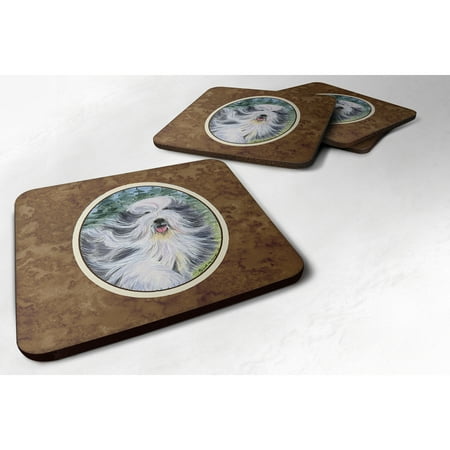

Carolines Treasures SS8037FC Bearded Collie Foam Coaster Set of 4 3 1/2 x 3 1/2 multicolor