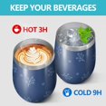 thumbnail image 4 of Floral 12oz Stainless Steel Insulated Wine Tumbler with Lid and Straw – Double Wall Vacuum Mug for Hot & Cold Drinks, 304 Steel Interior, Sweat-Free Design,Thanksgiving,Christmas, Spring,Flower, 4 of 5