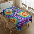 thumbnail image 2 of Colorful Rainbow Tie Dye Spiral Pattern Rectangle Tablecloth 60"x84",Waterproof Polyester Rectangle Table Cloth, Wipeable Spillproof Polyester Tablecloth for Dining, Camping, Indoor and Outdoor, 2 of 5