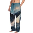 thumbnail image 6 of Salouo Dancing Whale Print Pajama Pants for Men, Lounge Pants Elastic Waistband Casual Men's sleepwear Loungewear Sleep Pajama Pant -Large, 6 of 7