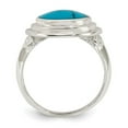 thumbnail image 2 of Auriga 925 Sterling Silver Polished Round Imitation Turquoise Ring Size 7 for Women, 2 of 5