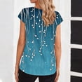 thumbnail image 4 of Riecok Summer Tops for Women Cap Short Sleeve V Neck Pullover Trendy Printed Tunic T Shirts Trendy Blouses, 4 of 6
