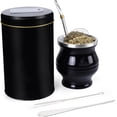 thumbnail image 1 of Juego de taza de yerba mate 6 en 1, incluye calabaza mate, yerbero, bombilla, cepillo de limpieza, kits de moldeador de té, 1 of 4