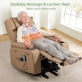 thumbnail image 5 of Electric Power Lift Recliner Chair for Elderly with Heat & Massage & USB Charge Port, 160° Adjustable PU Leather Recliner, Stand Assist, Remote Control, Cup Holders for Living Room Bedroom (Brown), 5 of 9