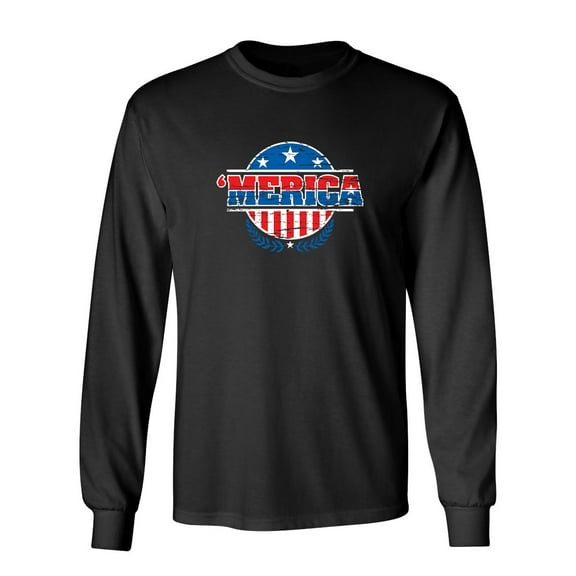 Merica Sarcastic Novelty Gift Idea Adult Humor Funny Men's Long Sleeve Shirts