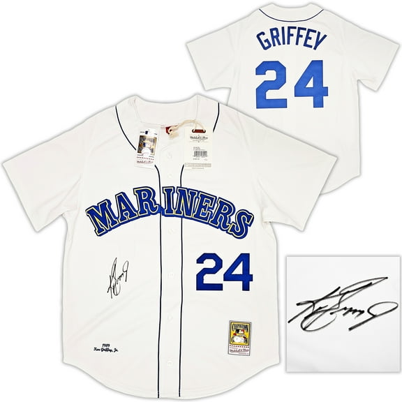Seattle Mariners Ken Griffey Jr. Autographed White Authentic Mitchell & Ness 1989 Authentic Cooperstown Collection Jersey Size L Beckett BAS Witness 212479