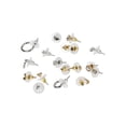 thumbnail image 3 of No Boundaries Women's Assorted Silver Tone and Gold tone Studs and Hoops Earrings, 18 Piece Set, 3 of 3