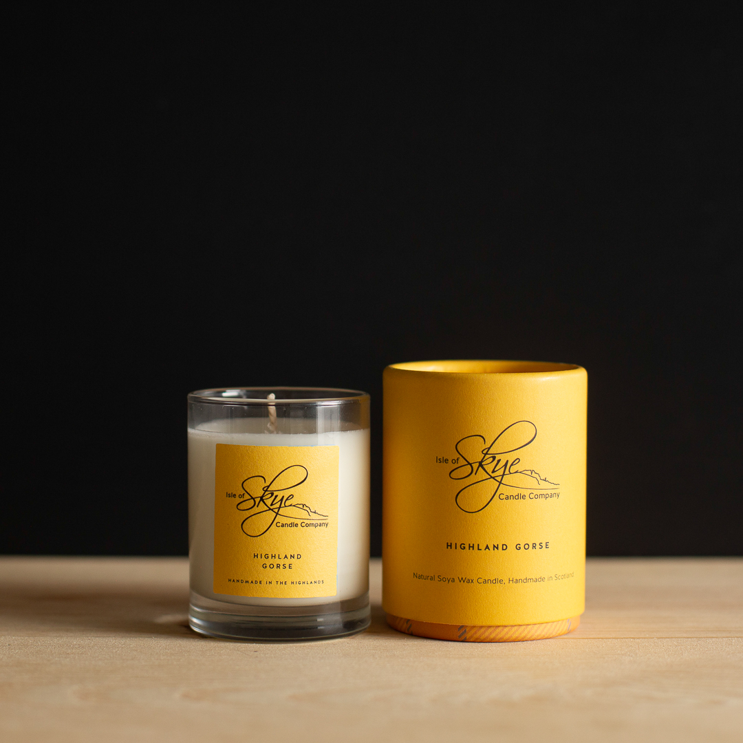 Isle of Skye Candle Co. Highland Gorse 100% Natural Blend of Soya Wax and Botanical Oils, 20h Candle Made in Scotland