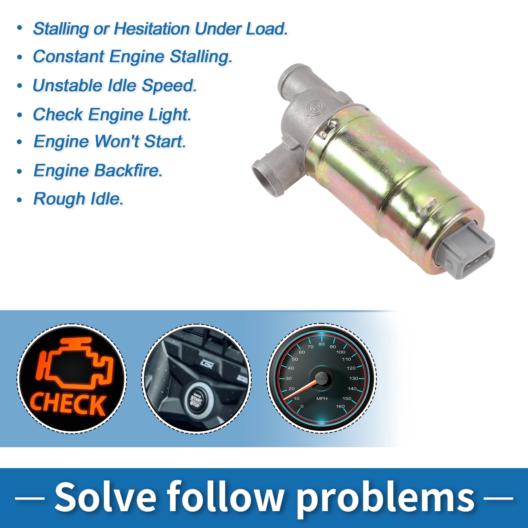 Unique Bargains Car Idle Air Control Valve for VW Golf 1985-1992 No.280140505 IACV Idle Motor Idle Air Control Valve