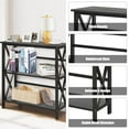 thumbnail image 5 of Giantex 3-Tier Bookcase & Bookshelf, Stable Open Storage Shelf w/Solid Wood Frames & X-Design for Home Office, Black, 5 of 8