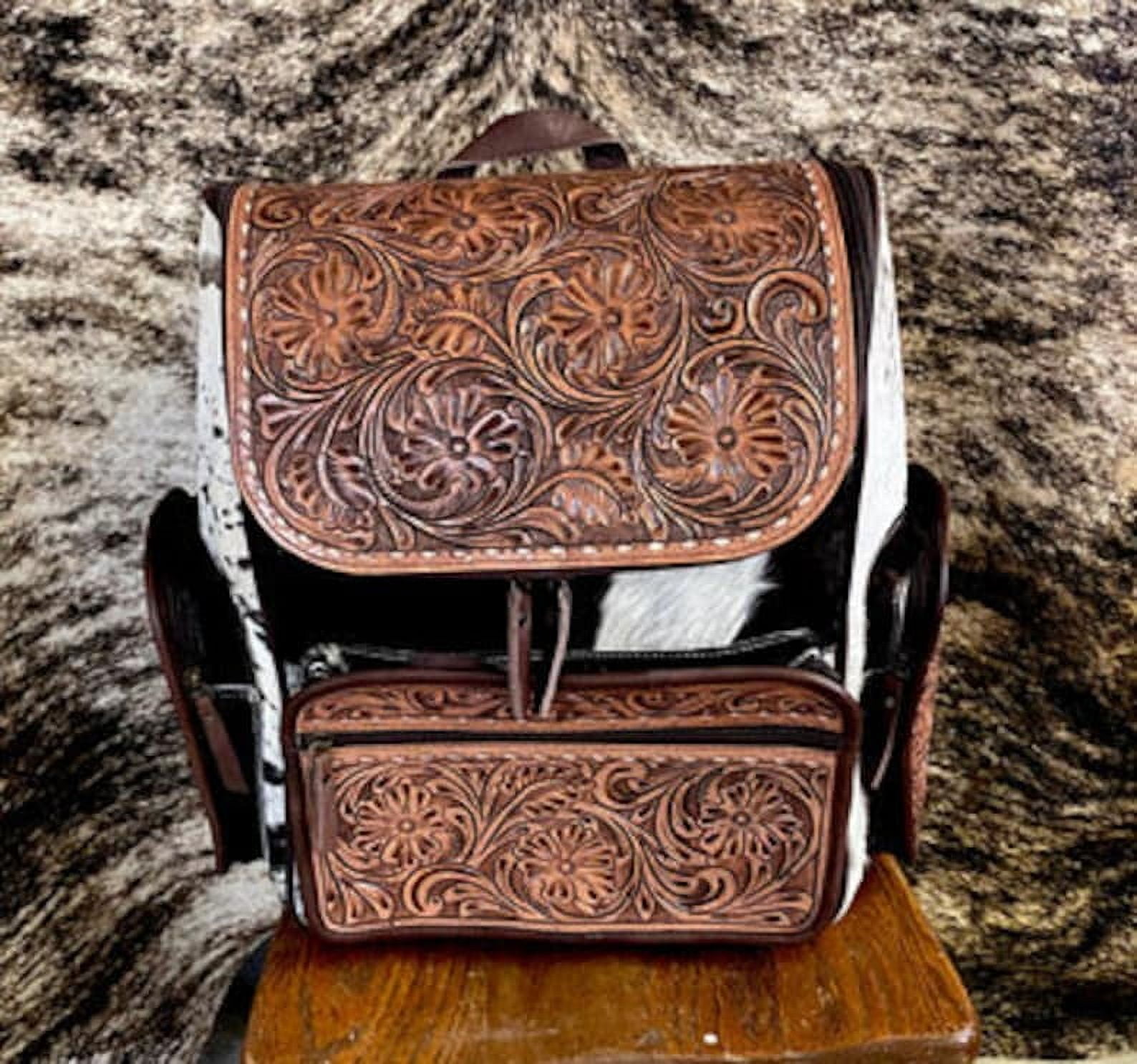 Western cowhide Backpack, Large Leather Backpack, Cowhide Backpack, Cowhide Purse Leather Backpack for Women, Diaper Bag for women