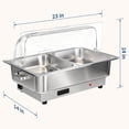 thumbnail image 2 of COZONY 9QT Electric Chafing Dish, Full Size Buffet Food Warmer w/ Adjustable Temperature Roll Top, 2 of 9