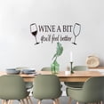 thumbnail image 2 of Adhesivos de pared con citas para copas de vino negras «Wine a Bit», 2 of 4