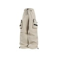 thumbnail image 3 of Chiccall Mens Baggy Parachute Cargo Pants Outdoor Hiking Pants Casual Wide Leg Elastic Waist Drawstring Streetwear Trousers with Pockets, 3 of 5