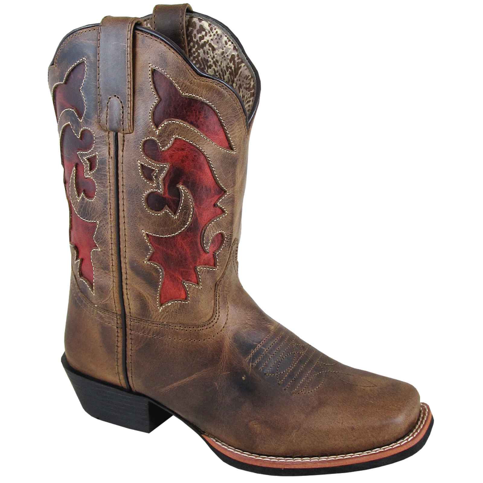 Smoky Mountain Western Boot Womens Lariat Square Brown Distress 6274