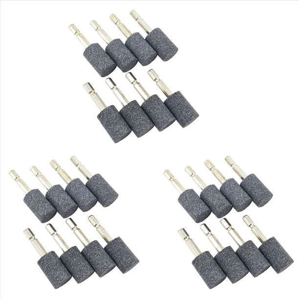 24 Piezas de Piedra de Amolar Cilíndrica - Punta de Amolar Montada en Piedra Abrasiva de Vástago Hexagonal de 1/4 de Pulgada para Taladro de Herramienta Rotativa (20 mm)