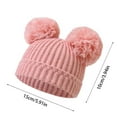 thumbnail image 3 of UngA Baby Pom Pom Beanie, Warm Winter Hat for Infants and Toddlers, Double Pom Poms for Baby Girls & Boys (Grey,0-12 Months), 3 of 5