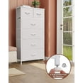 thumbnail image 6 of Dresser for Bedroom Tall Skinny Dresser Storage Tower - Sturdy Steel Frame, Wood Top, Fabric Bins, Wood Handles - Organizer Unit for Entryway, Hallway, Closets - 6 Drawers (Beige), 6 of 9