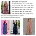 thumbnail image 6 of Aiyino Women Plus Size V Neck Long Sleeve Casual Evening Dress, Comfortable Elegant Party Maxi Dress，Flowers Bloom 3XL, 6 of 7