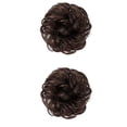 thumbnail image 1 of Paquete de 2 postizos con banda elástica, postizo de moño, cinta para el pelo rizado con recogidos, extensiones de cabello, postizos de moño desordenado para mujeres, niñas, cola de caballo, 1 of 5