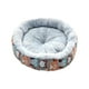 thumbnail image 4 of Cama redonda para perros y gatos de 17 pulgadas, colchón calmante con almohadilla antideslizante Búho colorido, 4 of 9