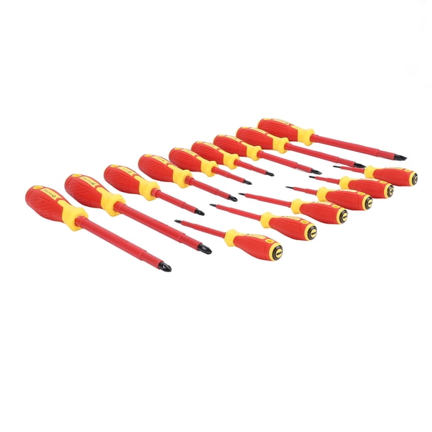 JUEGO DE DEMORNILADOR AISLANTE Profesional, 1000V Construccy Con Contunto de Destornillador de Electricista Aislado 15 piezas de 15 piezas tamaña versátil para