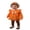 Orange, variant on 2 Pcs Infant Girl Halloween Outfit Ruffle Long Sleeve Neck Pumpkin/Ghost Embroidery Romper Dress and Headband Set