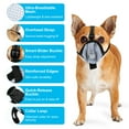 thumbnail image 2 of Unique Bargains Dog Muzzle Muzzle for Small Dog Breathable Soft Muzzle Reflective Adjustable Basket Muzzle with Air Mesh X-Small Blue, 2 of 7