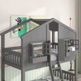 thumbnail image 4 of Leumius Twin over Twin Floor Bunk Bed with Ladder and Guardrails, House-Shaped-Bunk Bed with Window and Door for Boys Girls Grey, 4 of 9