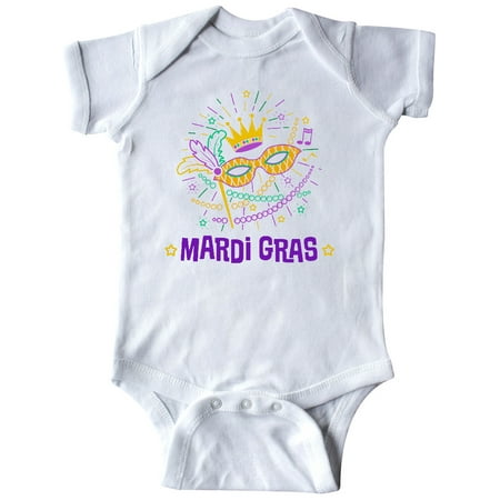 

Inktastic Mardi Gras Party Crown Mask Gift Baby Boy or Baby Girl Bodysuit