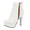 White, variant on asdoklhq Womens Waterproof Work Boots,Women Side Zip Ankle Bare Boots Square Heel Platform Casual Middle Tube Booties