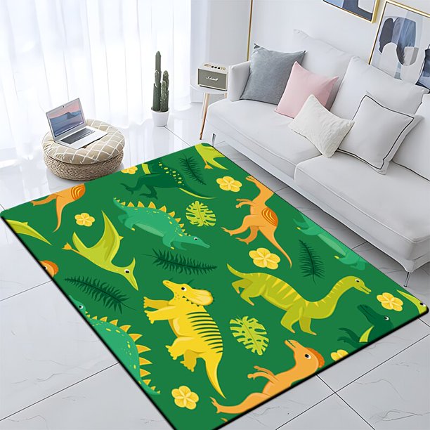 Cartoon Dinosaur 3d HD Print Carpet for Living Room,Children Play RoomRug,Children's crawling mat,Large Carpet Rug for Bedro Fivean unisex