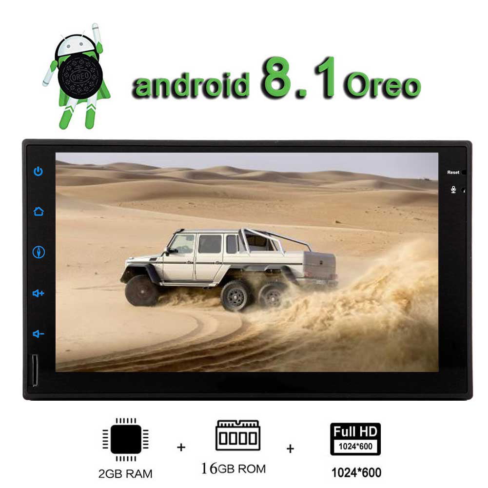 WiFi Android 8.1 touch screen Double Din car stereo with gps navigation 7 INCH HD Touch Screen GPS In Dash Navigation Wifi TV Car Stereo for GMC/Chevrolet/ Chevy/Buick with BT Mirror Link SD Free Rear Camera USB