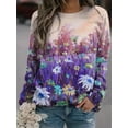thumbnail image 3 of Nueva camiseta de manga larga con estampado gráfico de pintura al óleo para mujer, camiseta larga de calle con cuello redondo, camiseta holgada Y2k, 3 of 5