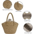 thumbnail image 3 of Kukuzhu Women Straw Beach Tote Bag Handmade Woven Shoulder Bag Top Handle handbag for Summer, 3 of 6