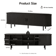 thumbnail image 3 of ROGALIS 70.8-Inch TV Stand with Built-in Power Outlet, Compatible with TVs Up to 75 Inches, Modern Entertainment Center with Adjustable Shelves, Storage Space, and Sliding Doors, Black, 3 of 9