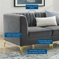 thumbnail image 4 of Modway Triumph Channel Performance Velvet Tufted Loveseat in Gray, 4 of 8