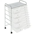 thumbnail image 6 of Topeakmart 15 Drawers Rolling Storage Cart Bin Organizer Metal Frame Plastic Drawers, White, 6 of 7