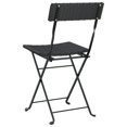 thumbnail image 5 of vidaXL Folding Bistro Chairs 4 pcs Black Poly Rattan and Steel, 5 of 5