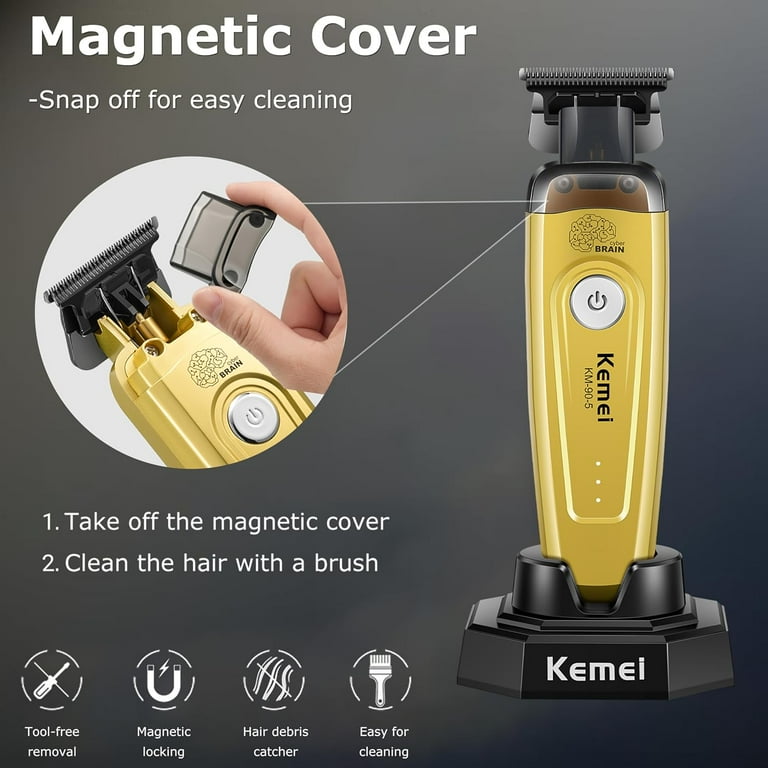 KEMEI 90-5 Hair & Beard Trimmer for Men, Zero Gap Trimmer with DLC