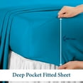 thumbnail image 6 of 500 Thread Count 4 Piece Quality Sheet Set 15 Inch Deep Pocket 100% Egyptian Cotton Color Turquise Blue Solid Size King, 6 of 6
