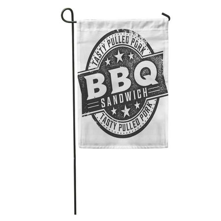 SIDONKU Plate BBQ Pulled Pork Sandwich Vintage Stamp Sauce Label Badge Garden Flag Decorative Flag House Banner 12x18