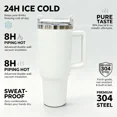 thumbnail image 2 of 1pc 40oz Stainless Steel Vacuum Insulated Cup, Highland Cow Design, Portable for Tea & Cold/hot Drinks, Home Office Camping Car Use, Tumbler, Stainless Steel Drinkware, 2 of 3
